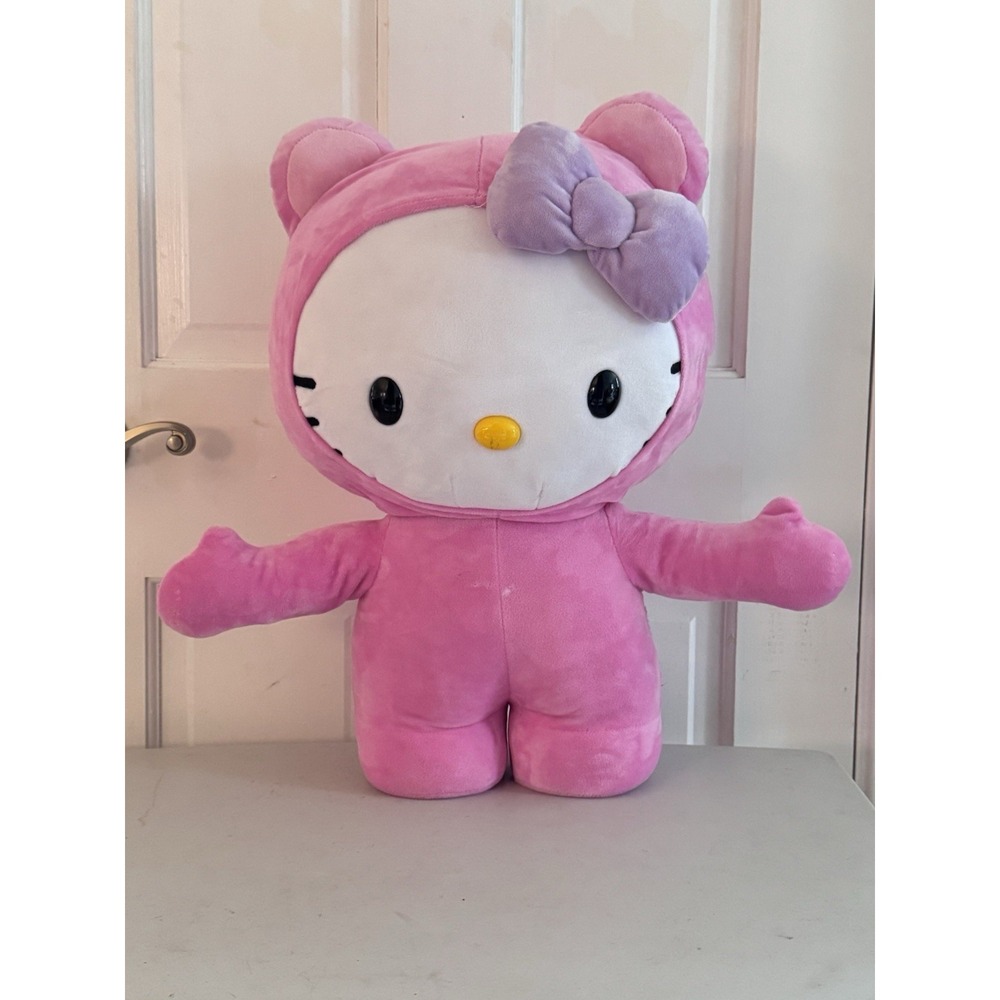 RARE Hello Kitty Standing Plush 19" DOOR GREETER Sanrio‎ Purple Bow. No Tag READ